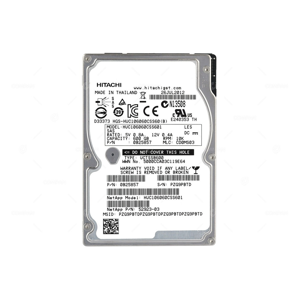 HUC106060CSS601 HITACHI HDD 600GB 10K SAS 6G 2.5" SFF